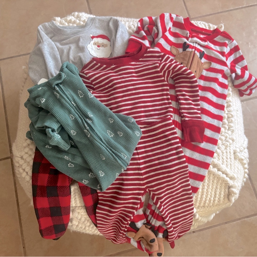 Adorable Baby Christmas Jammie Bundle- 9 mo.